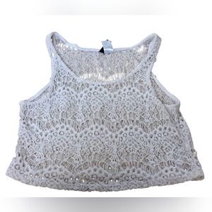 Divided White Crochet Crop Top Size 2
